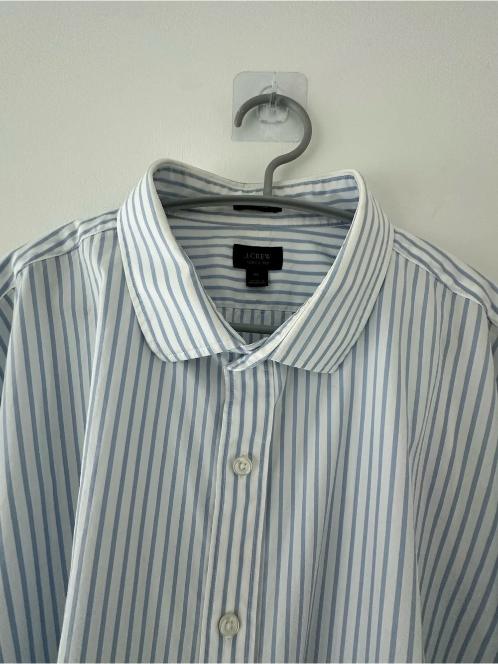 J.Crew Ludlow 120’s 2-Ply Dress Shirt Men’s XL Blue White Striped 100% Cotton
